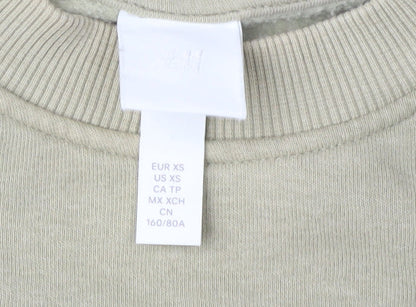 Unisex Adults UK Size XS H&M Beige Pullover Sweatshirt