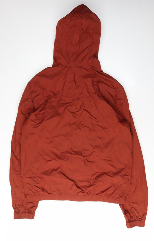 883 Police Men's Red Hooded Windbreaker Jacket, Size 10