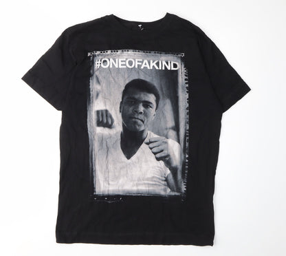Hashtagz Men's Black Graphic Print T-Shirt S
