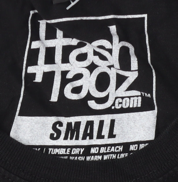 Hashtagz Men's Black Graphic Print T-Shirt S