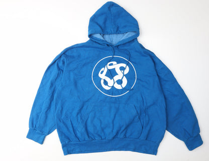 MV Sport Men's Blue XL Hooded Logo Pullover Hoodie