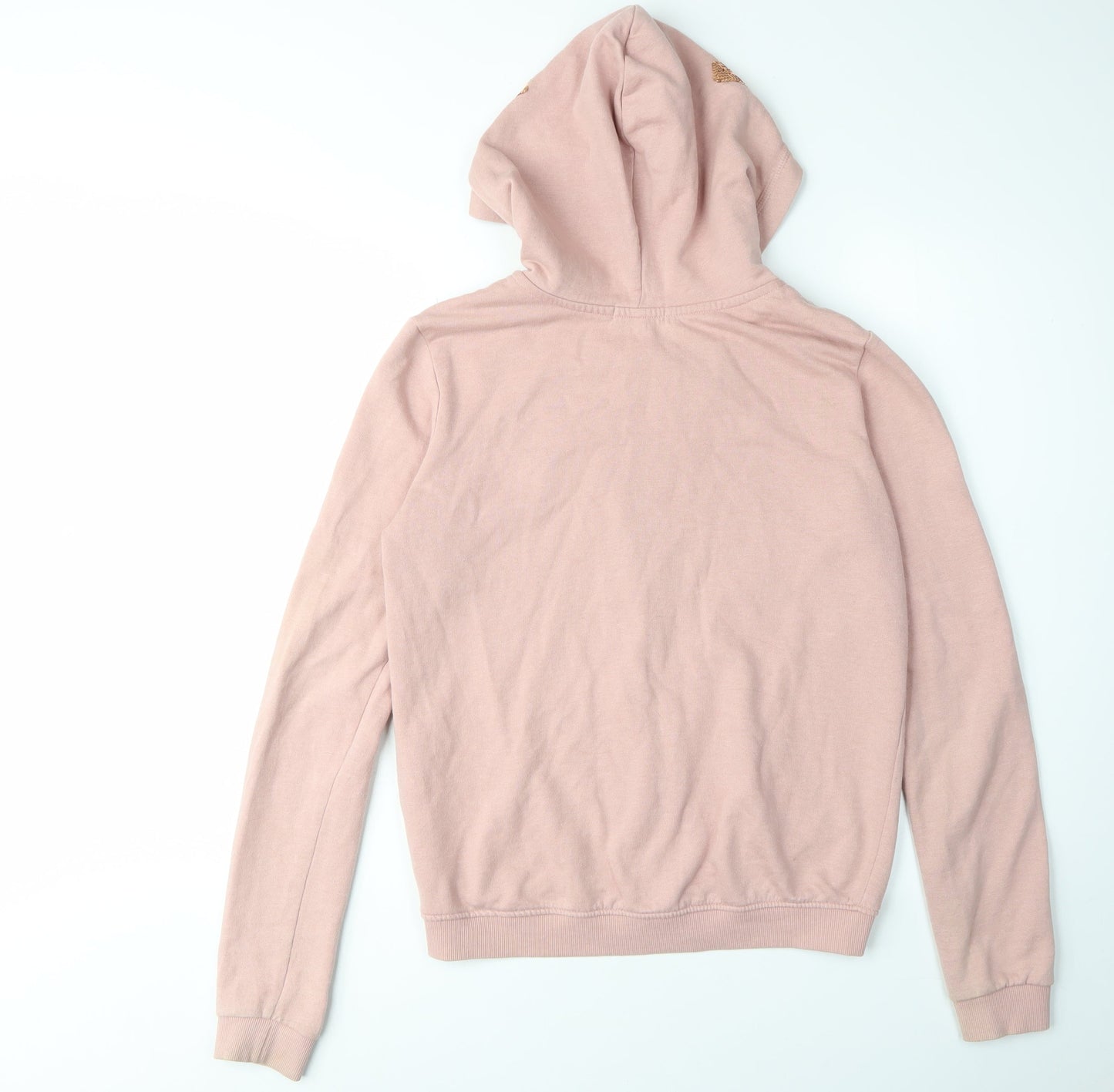 H&M Girls Pink Full Zip Hoodie, Size 14 Years, Embroidered