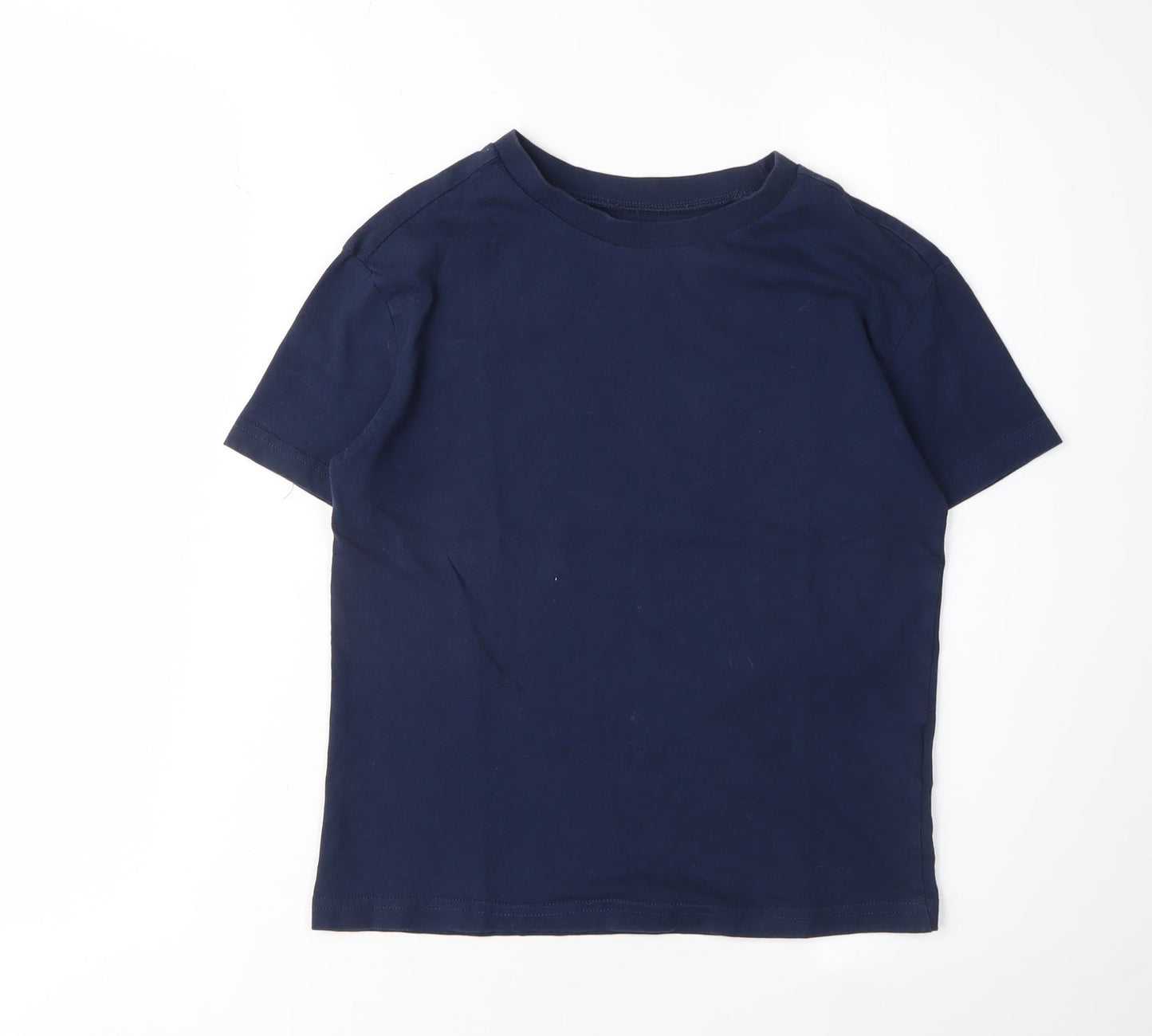 H&M Boys Navy Blue Cotton T-Shirt, Size 8-10Y, Short Sleeve