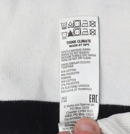 Marks and Spencer Women Ivory Striped Pullover Sweatshirt Size 14