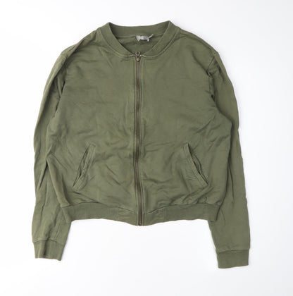 Womens UK Size 16 ASOS Green Full Zip Sweatshirt