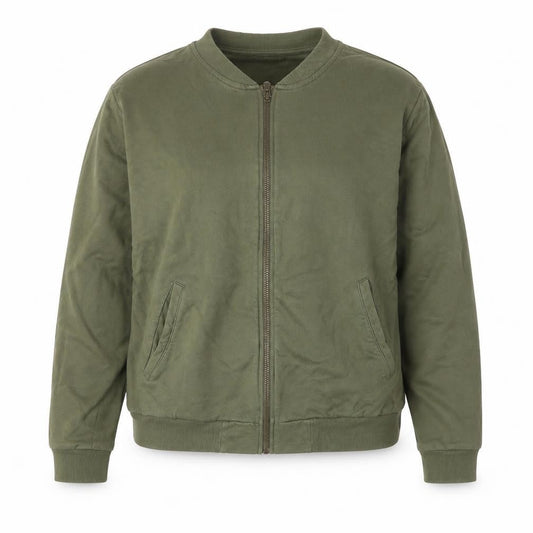 Front view of ASOS Women's Green Full Zip Sweatshirt, size 16