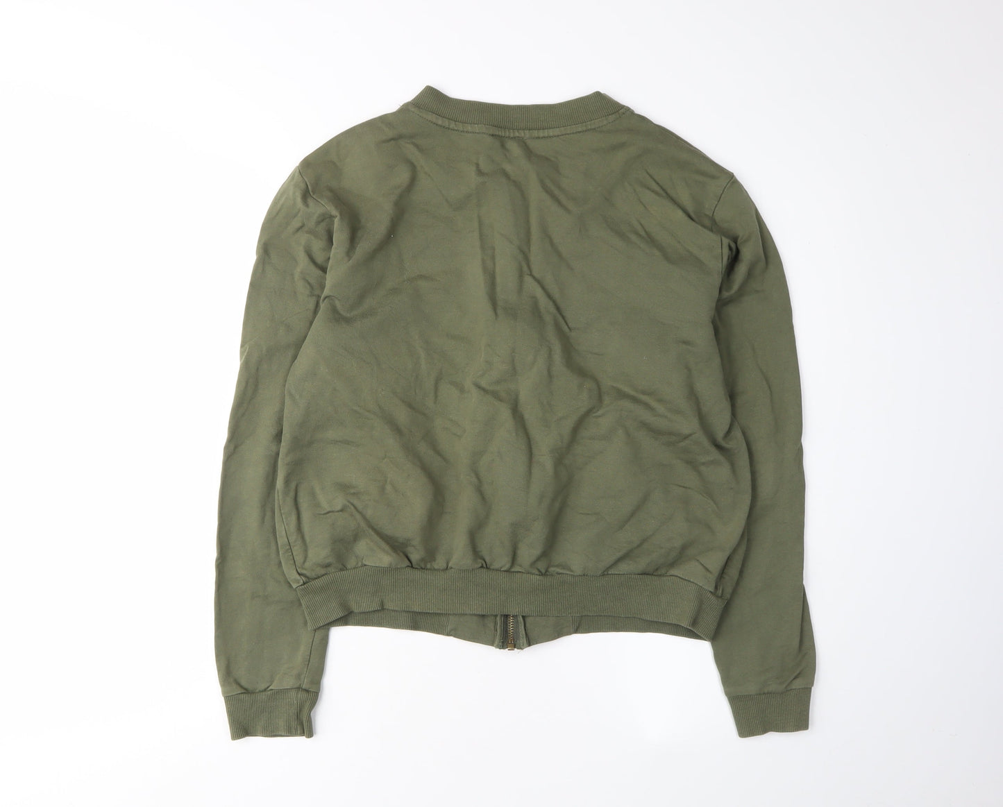 Womens UK Size 16 ASOS Green Full Zip Sweatshirt