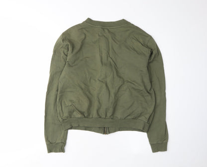 Womens UK Size 16 ASOS Green Full Zip Sweatshirt