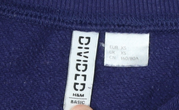 Womens UK Size XS H&M Blue Pullover Sweatshirt