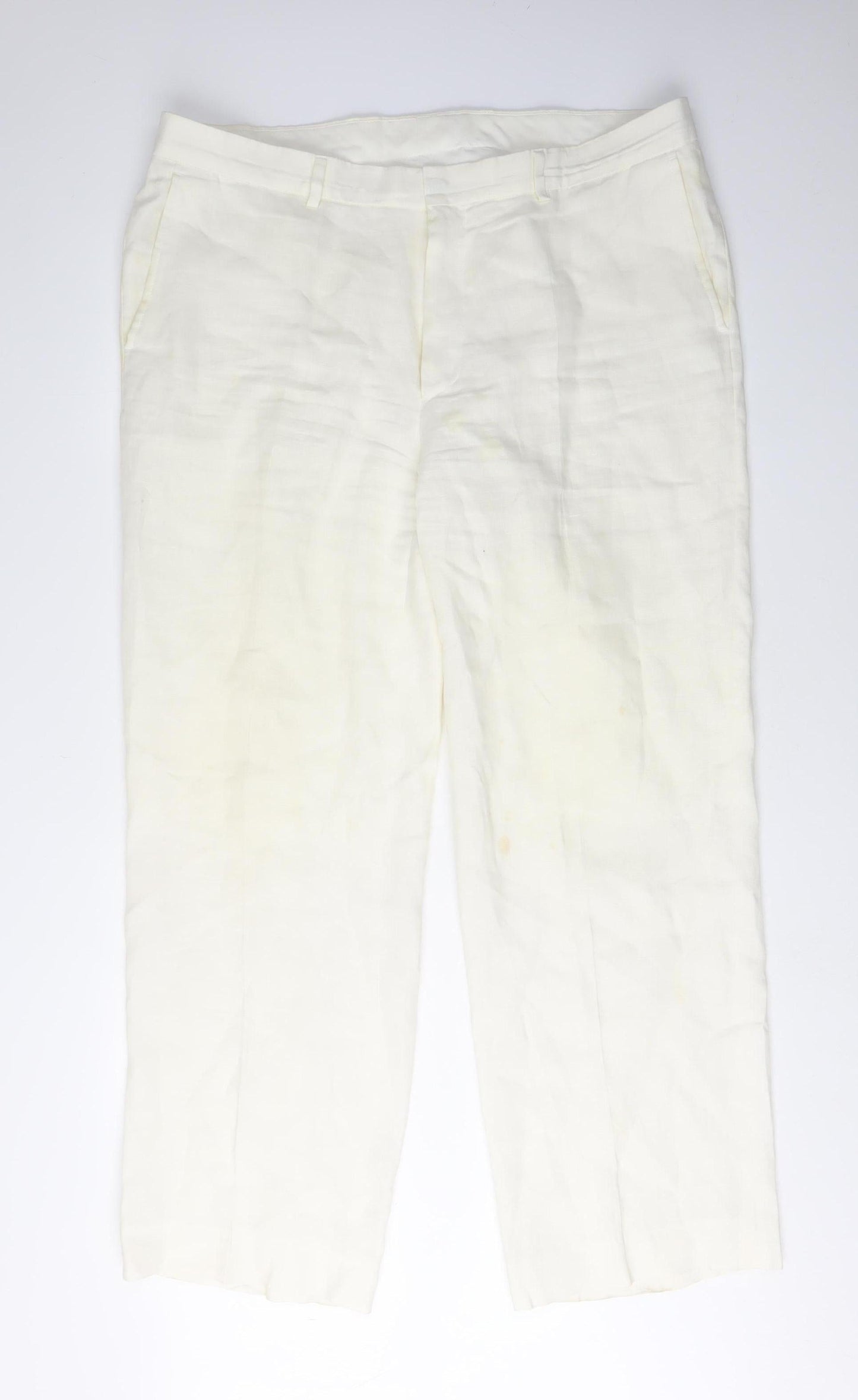 Womens UK Size 40L Linea Classic Fit  Ivory Trousers
