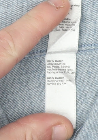 American Apparel Unisex Kids Blue Casual Shirt, 2-3 Years