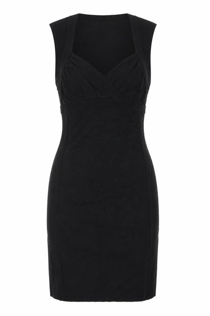 H&M Women's Black Bodycon Midi Dress, S, V-Neck