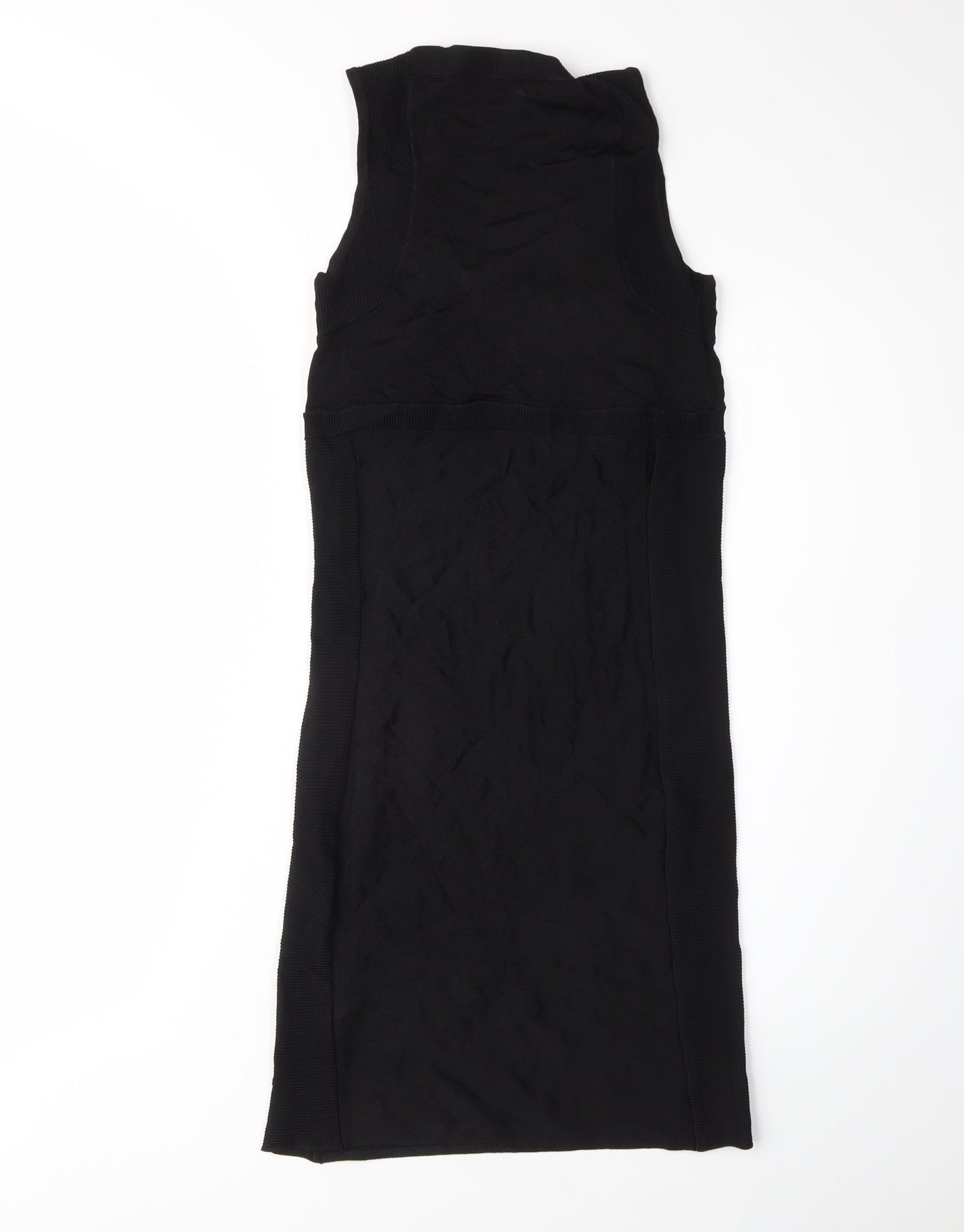 H&M Women's Black Bodycon Midi Dress, S, V-Neck