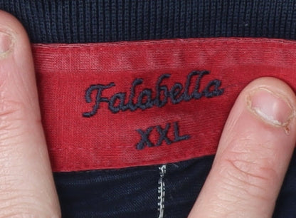 Falabella Men's Blue 2XL Striped Polo Shirt