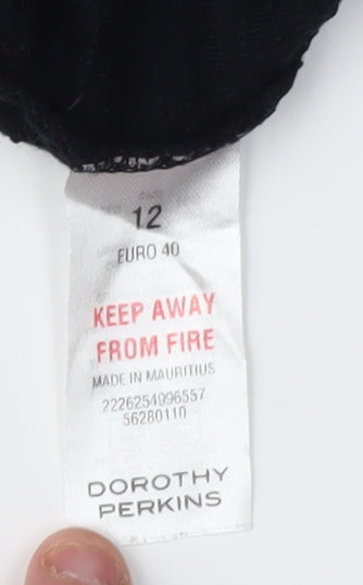 Dorothy Perkins Women's Black Knee-Length Fit & Flare Dress