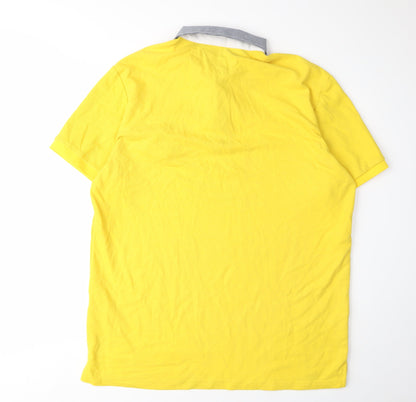 GHYUGR Men's Yellow Short Sleeve Polo XXL Cotton