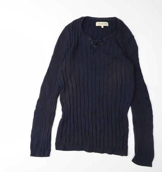 Womens UK Size M River Island Blue Pullover Jumper