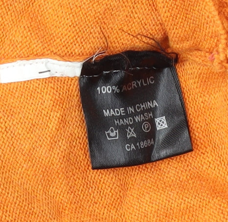 Maccine Women's Orange Ruffle Cardigan Knit M