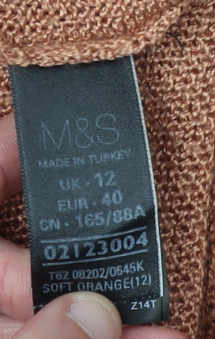 Womens UK Size 12 Marks and Spencer Orange Cardigan Jumper