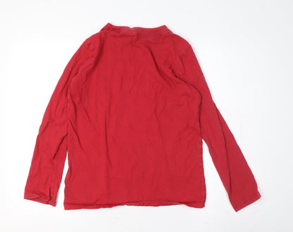 FatFace Girls Red Ski Happy Long Sleeve T-Shirt 12-13 Years