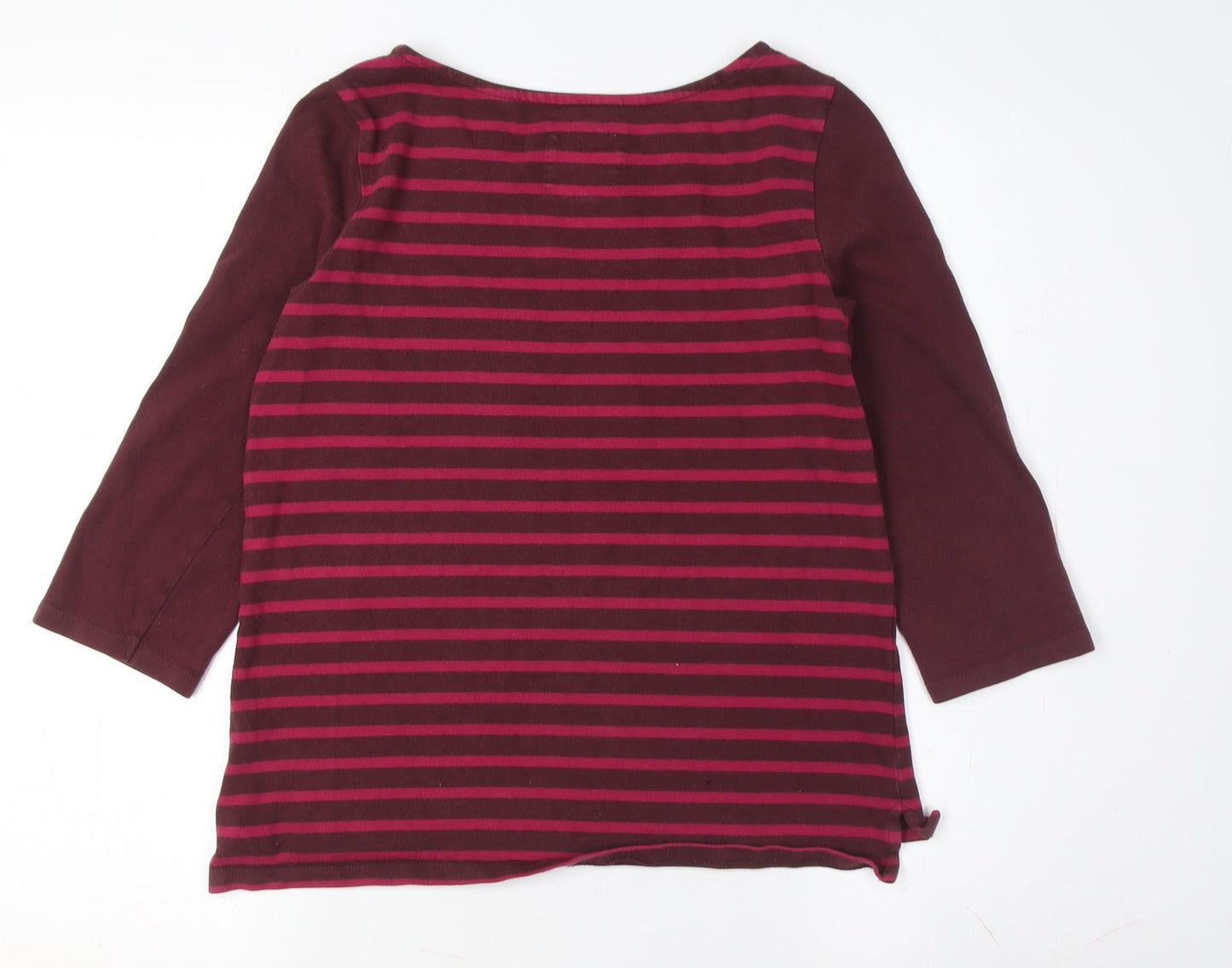 Jack Wills Women's Red Striped 3/4 Sleeve T-Shirt