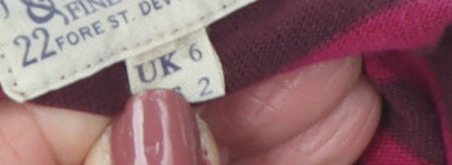 Jack Wills Women's Red Striped 3/4 Sleeve T-Shirt