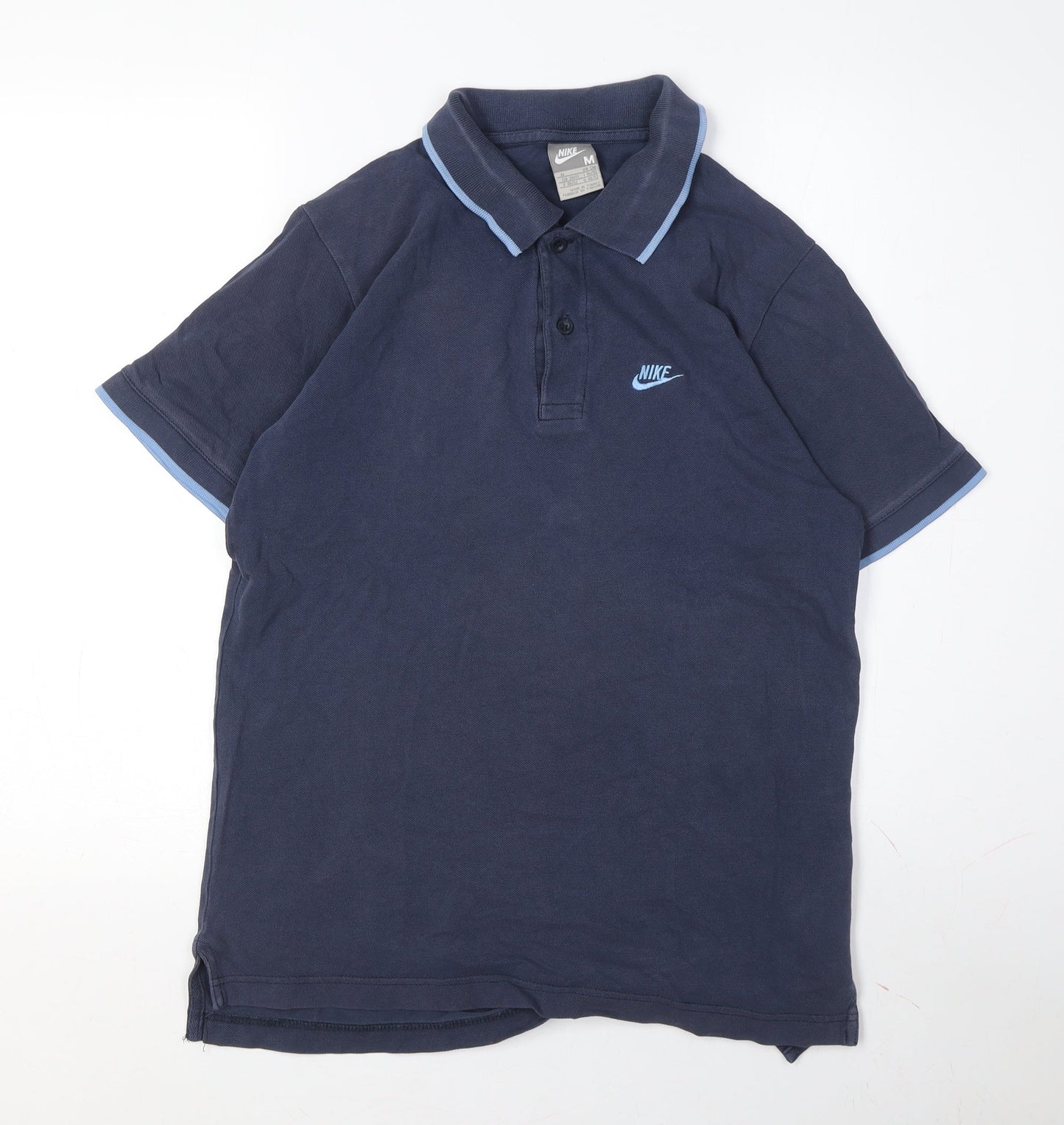 Nike Men's Blue Polo Shirt M Regular Fit Logo