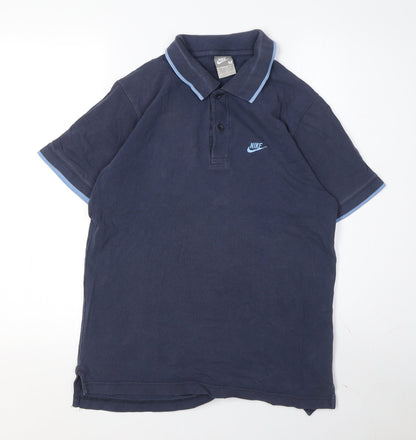 Nike Men's Blue Polo Shirt M Regular Fit Logo