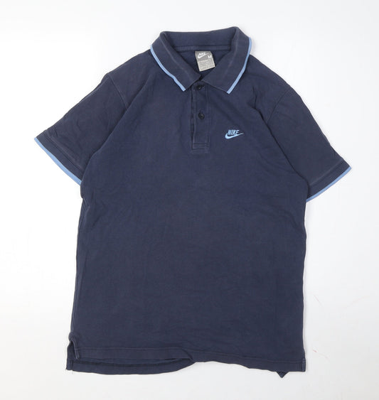 Nike Men's Blue Polo Shirt M Regular Fit Logo
