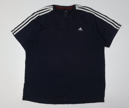 Adidas Men's Blue Short Sleeve Crew Neck T-Shirt