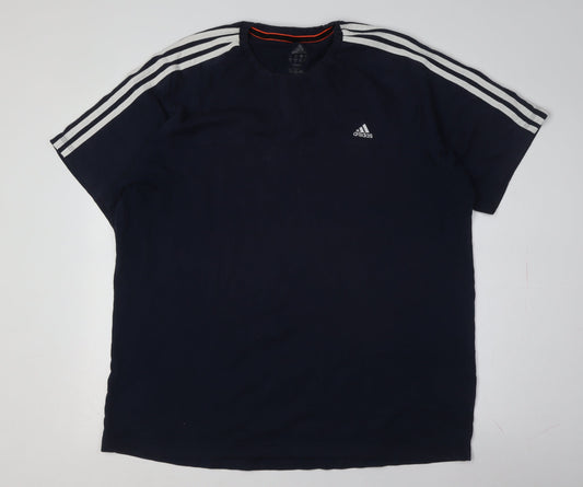 Adidas Men's Blue Short Sleeve Crew Neck T-Shirt