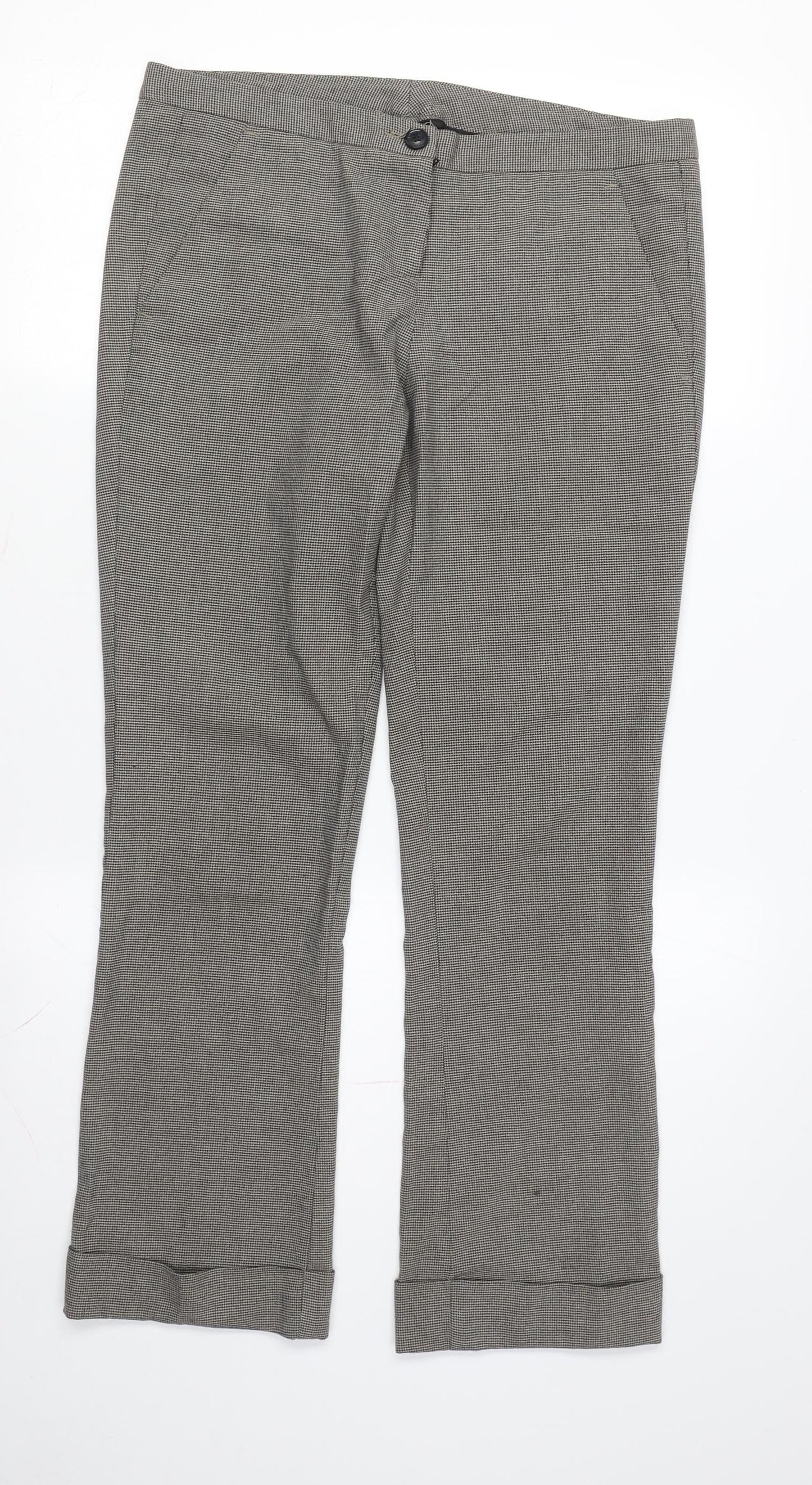 Womens UK Size 14 Stile Benetton Regular Fit Cropped Multicoloured Trousers