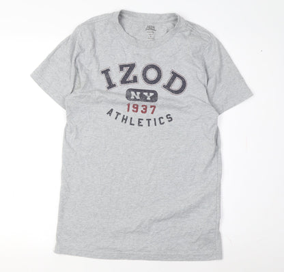 IZOD Men's Grey Graphic Print Slim Fit T-Shirt S