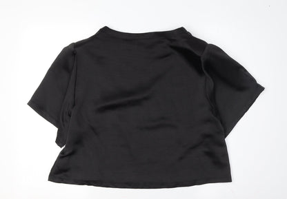 Club L Women’s Black Cropped Blouse Size 10