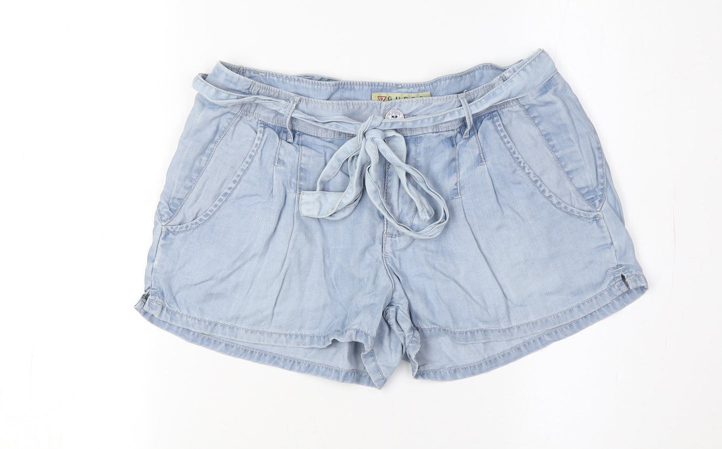 Guess Women's Blue Pleated Chino Shorts Size 4