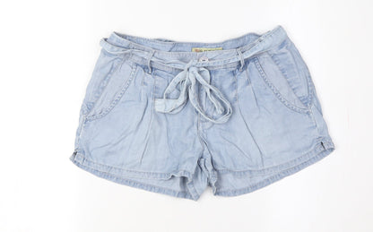 Guess Women's Blue Pleated Chino Shorts Size 4