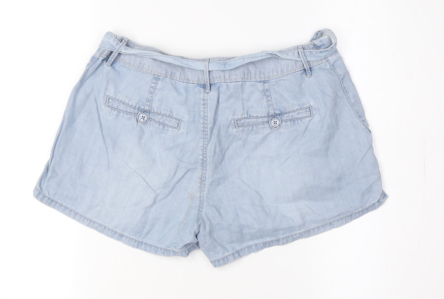 Guess Women's Blue Pleated Chino Shorts Size 4