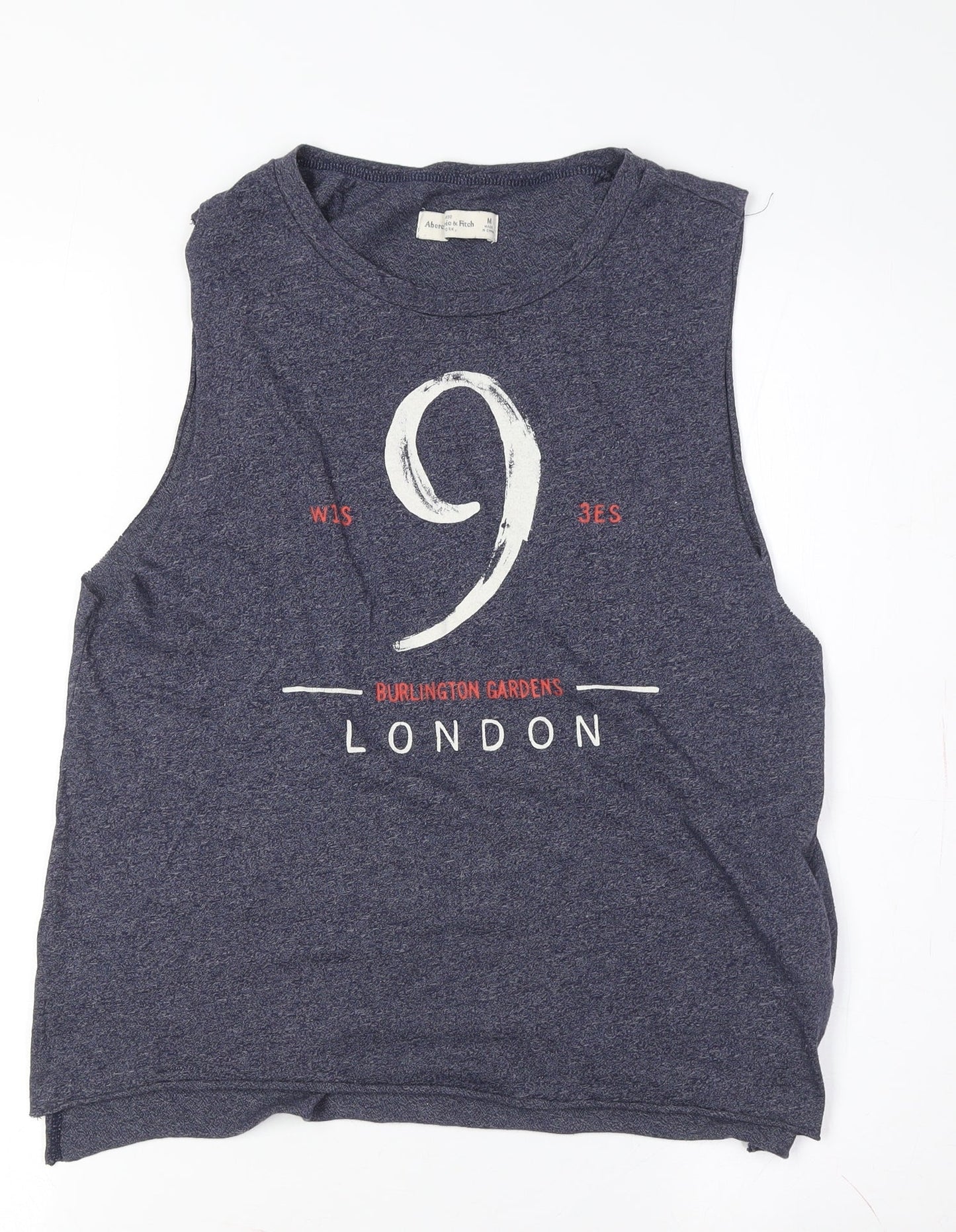 Abercrombie & Fitch Unisex Blue Tank, Medium