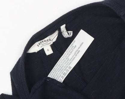 FatFace Women's Blue Boat Neck Long Sleeve Top