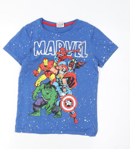 Marvel Boys Blue T-Shirt 8 Years Cotton Superhero Graphic