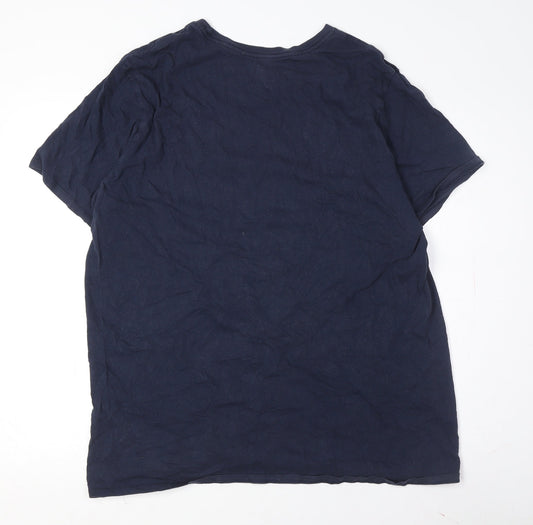 Nike Men's Blue Graphic Print Crew Neck T-Shirt M