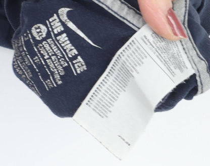 Nike Men's Blue Graphic Print Crew Neck T-Shirt M