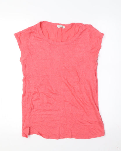 Womens UK Size M Benetton Pink Basic T-Shirt