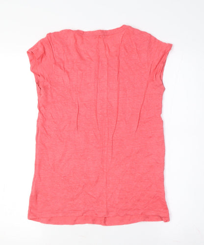 Womens UK Size M Benetton Pink Basic T-Shirt