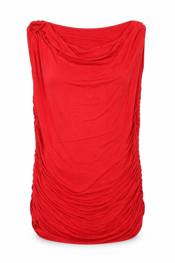 Womens UK Size M Phase Eight Red Cowl Neck Blouse