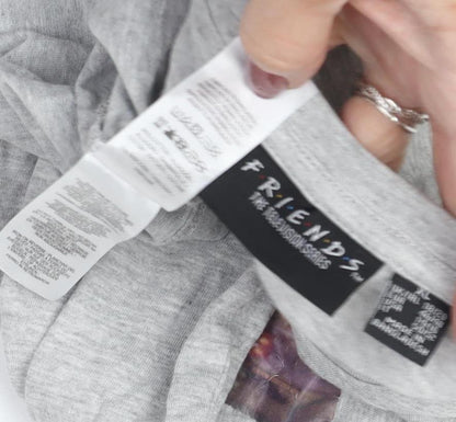 Unisex Adults UK Size L Friends Grey  T-Shirt