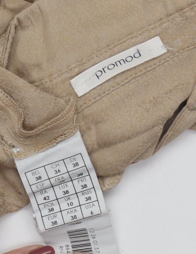 Promod Women's Beige Short Sleeve Blouse Size 10