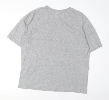 Tommy Jeans Men's Grey Logo T-Shirt - Small, Regular Fit