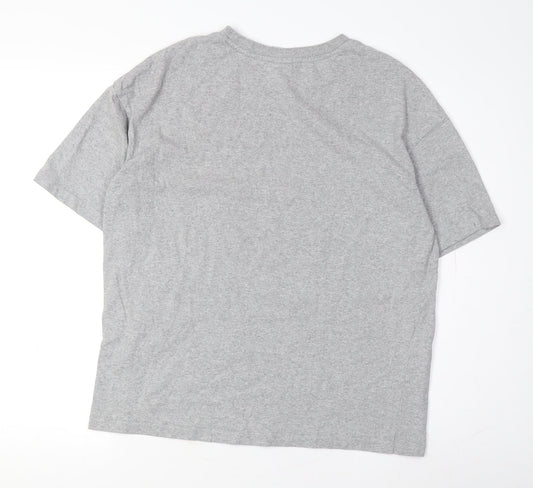 Tommy Jeans Men's Grey Logo T-Shirt - Small, Regular Fit