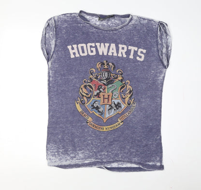 Unisex Adults UK Size 6 Harry Potter Blue  T-Shirt